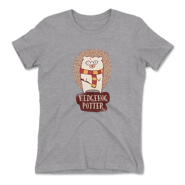 Hedge Hog Potter Womens T-Shirt in Heather Grey color